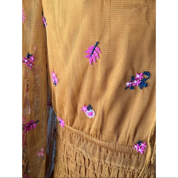 Anthropologie Smocked Tulle Blouse Top MP - Picture 13 of 16